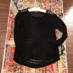 Xhilaration sz L Black Sheer Sweater